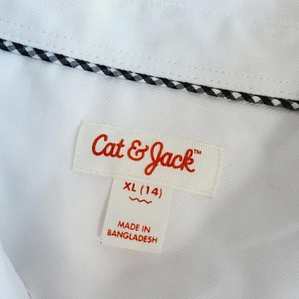 Cat & Jack Boys' Long Sleeve Button-Down Shirt 4KIDB-BN - Picture 4 of 4